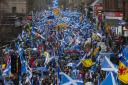 Pro-independence marchers in Glasgow