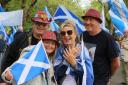 Independence supporters at the All Under One Banner march in Glasgow 2022