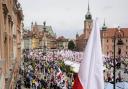 Polish farmers and other protesters gather in downtown Warsaw to protest the European Union's climate policies and Poland's pro-EU government, in Warsaw, Poland, Friday, May 10, 2024. (AP Photo/Czarek Sokolowski)