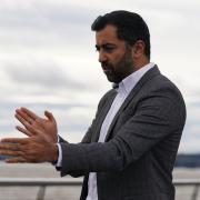 Humza Yousaf speaking outside the V&A on Friday