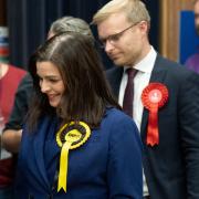 Katy Loudon and Michael Shanks at the Rutherglen and Hamilton West by-election count