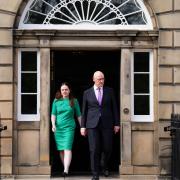 Kate Forbes and newly appointed First Minister of Scotland John Swinney. Forbes is also responsible for Gaelic in her new role
