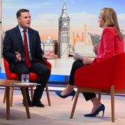 Wes Streeting pictured speaking to Laura Kuenssberg