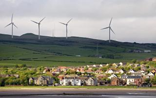Wind farm near Ardrossan, Scotland.