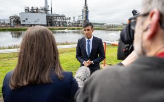 Rishi Sunak pictured at the Shell St Fergus Gas Plant in Peterhead
