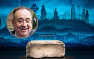 Former first minister Alex Salmond was gifted a fragment of the Stone of Destiny