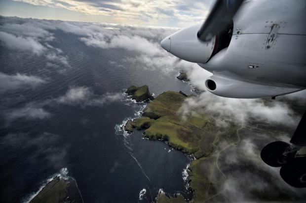 The National: A view of Fair Isle taken from a Loganair plane. Picture: Jamie Simpson/Newsquest