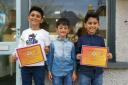 From left: Brothers Abdullah, Anas and Majd Al Nakeeb are mastering a third language at school in Stornoway