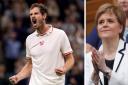 The First Minister paid tribute to Andy Murray as made a victorious return to singles at Wimbeldon