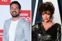 Martin Compston remained on his seat as Joan Collins entered the stage