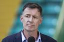 GLASGOW, SCOTLAND - JULY 17: Former Celtic player Chris Sutton working for Premier Sports during the Friendly Match between Celtic and Preston at Celtic Park, on July 17, 2021, in Glasgow, Scotland. (Photo by Craig Williamson / SNS Group)