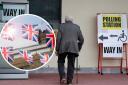 A polling station in southern Scotland was displaying Union flags