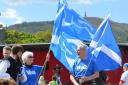Yessers turned out in Golspie for Manniefest. Picture: Matt Drum
