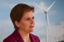 Nicola Sturgeon at Whitelee wind farm. Photograph: PA