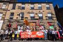 RMT Scotland members held a protest out of Scottish Tory headquarters in Edinburgh