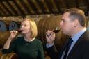 Liz Truss and Douglas Ross on a visit to whisky distillery in Elgin