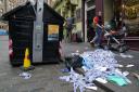 Litter on Cockburn Street in Edinburgh