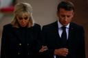 French President Emmanuel Macron and his wife Brigitte are amongst those in attendance at the funeral