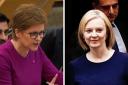 Nicola Sturgeon (left) responded Liz Truss's calls for the Scottish Government to mirror Tory policy