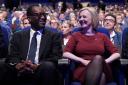 Chancellor of the Exchequer Kwasi Kwarteng and Prime Minister Liz Truss during the Conservative Party annual conference at the International Convention Centre in Birmingham