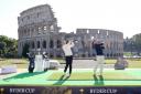Ryder Cup captains Luke Donald and Zach Johnson outside the Colosseum