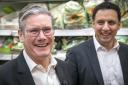 Keir Starmer and Anas Sarwar on a visit to Stalks and Stems in Glasgow's Southside