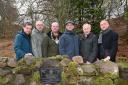 Pictured at the Memorial: (L-R) Bart Delabastita, Jo Delabastita, Stirling Provost Douglas Dodds, Dirk Delabastita, Lord Lieutenant of Stirling and Falkirk Alan Simpson, Paul Delabastita.