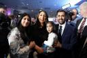 Humza Yousaf celebrated with his family after winning the contest
