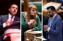 (Left to right) Anas Sarwar, Angela Rayner and Humza Yousaf will address the STUC annual conference in Dundee this month