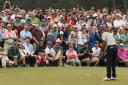 Tiger Woods is still attracting the crowds during a practice round at Augusta