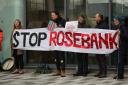 Protest against Rosebank outside of Equinor's Aberdeen HQ.
