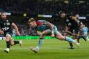 Kyle Steyn heads over for Glasgow's try