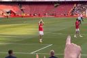 Kieran Tierney applauds the fans at The Emirates