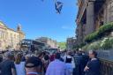 Outside the Balmoral Hotel, hundreds of people appeared with hopes of seeing Bruce Springsteen before his Murrayfield show