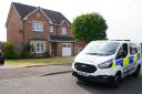 A Police Scotland van parked outside Nicola Sturgeon's home in Uddingston
