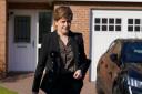 Former Scottish first minister Nicola Sturgeon leaving her home in Uddingston, Glasgow