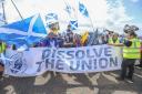 The result of the recall petition was not known at the time All Under One Banner marched in Ayr. Photograph: Gordon Terris