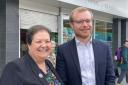 Jackie Baillie alongside Labour's Rutherglen and Hamilton West candidate Michael Shanks