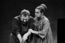 Alec Guinness as Macbeth and French actress Simone Signoret as Lady Macbeth in a production of the Shakespeare tragedy, 1966