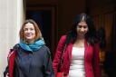 Education Secretary Gillian Keegan (left) leaves 10 Downing Street alongside Home Secretary Suella Braverman