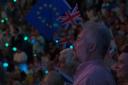 EU flags were flown throughout the final performance of the Proms