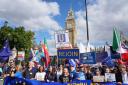 Protesters took to the streets of London to show support for re-joining the EU
