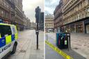 Police have taped off the area around Glasgow Central