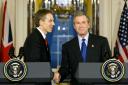 UK prime minister Tony Blair and American president George W. Bush led the war in Iraq