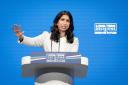 Home Secretary Suella Braverman delivers her keynote speech at the Conservative Party conference in Manchester on Wednesday