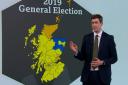 BBC reporter Philip Sim presented a map which wiped three Tory MPs off completely