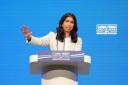 Home Secretary Suella Braverman delivers her keynote speech during the Conservative Party annual conference