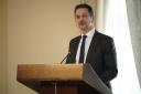 Northern Ireland Office minister Steve Baker addresses the British-Irish Parliamentary Assembly at the K Club, Kildare