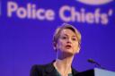 Shadow home secretary Yvette Cooper delivers a speech at the joint annual summit of the Association of Police and Crime Commissioners and National Police Chiefs Council