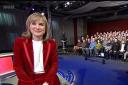 Fiona Bruce presenting Question Time from Kelso on Thursday evening